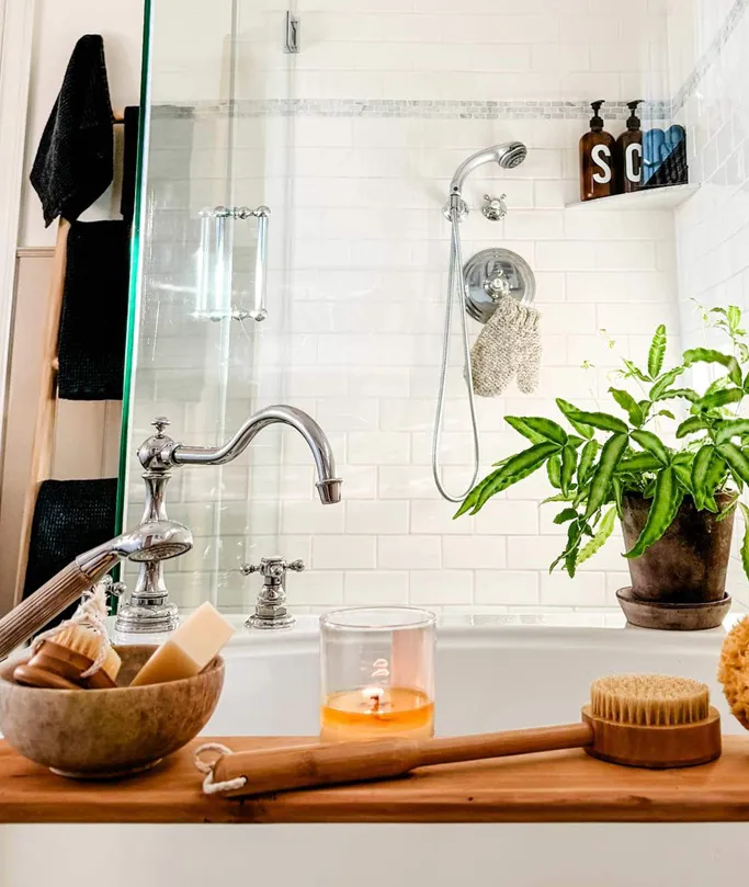 تزیین حمام با شمع