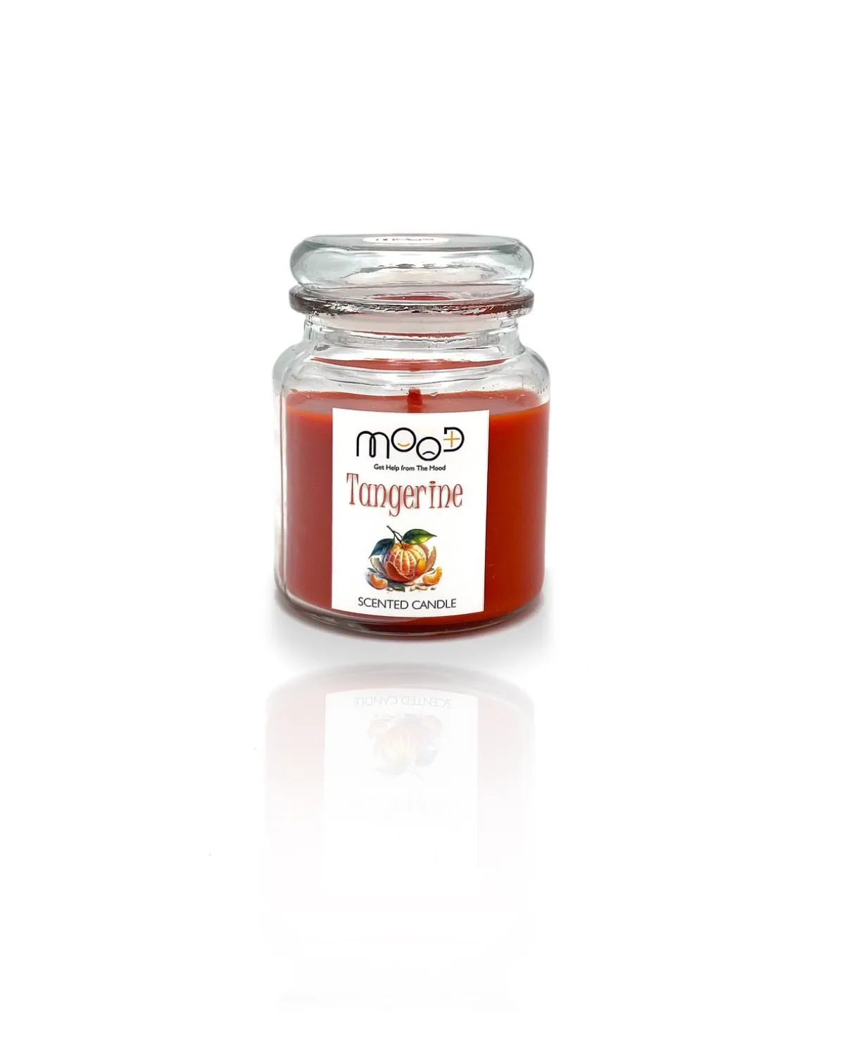 شمع شیشه ای درب دار ساده کوچک MOOD مدل NIRVANA نارنجی