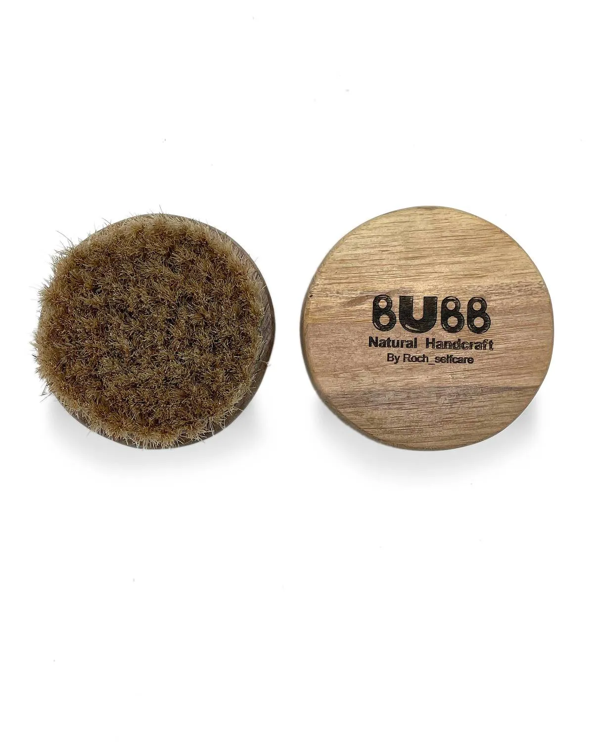 برس خشک طبیعی چوب راش با موی اسب قهوه ای گرد BUBB