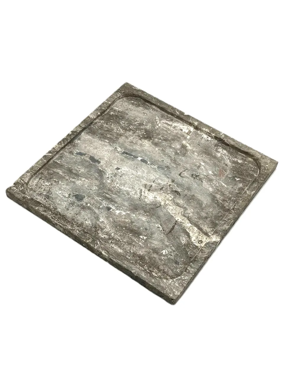 سینی سنگی لبه دار سنگ تراورتن مدل شانا مربعی